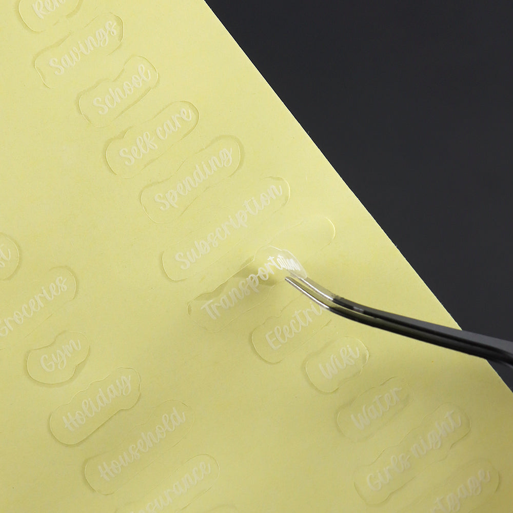 10 Sheets Cash Envelope Label Stickers Budget Tab Labels Waterproof Vinyl Sticker Finance Planner Stickers