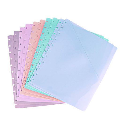 Colorful Discbound Pocket Dividers 11 Disc Folder Dividers 9.2x11 Inch Letter Size Discbound Notebook Dividers
