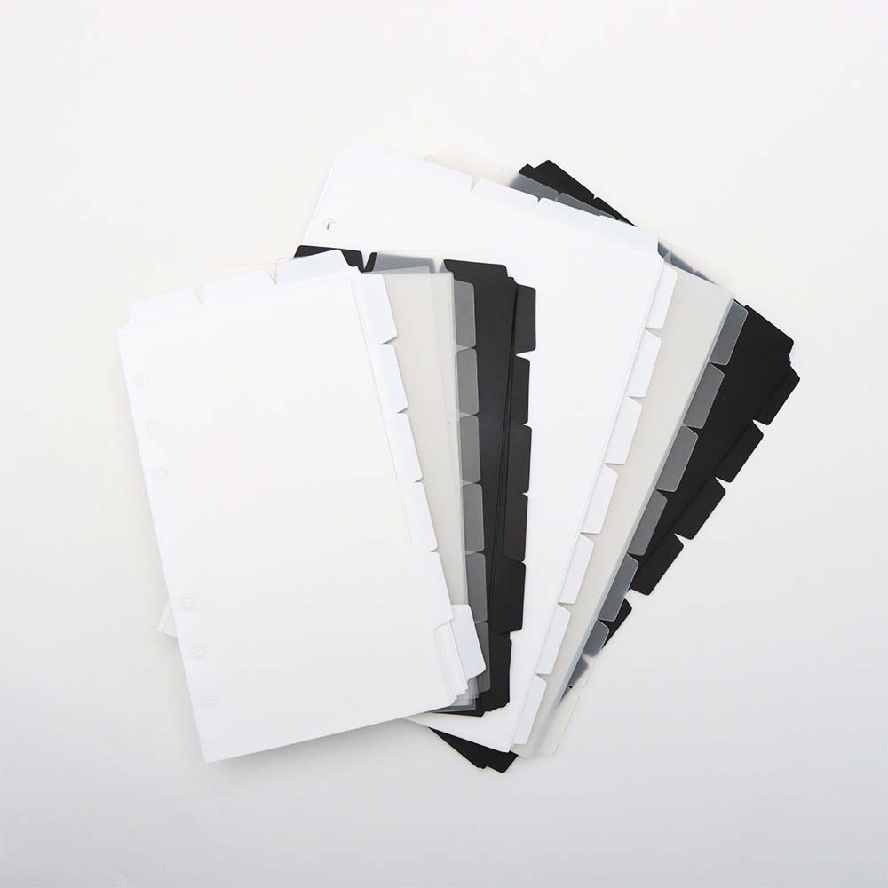 A5 A6 Binder Index Dividers Top Tab and Side Tab Binder Dividers 6 Holes Page Dividers