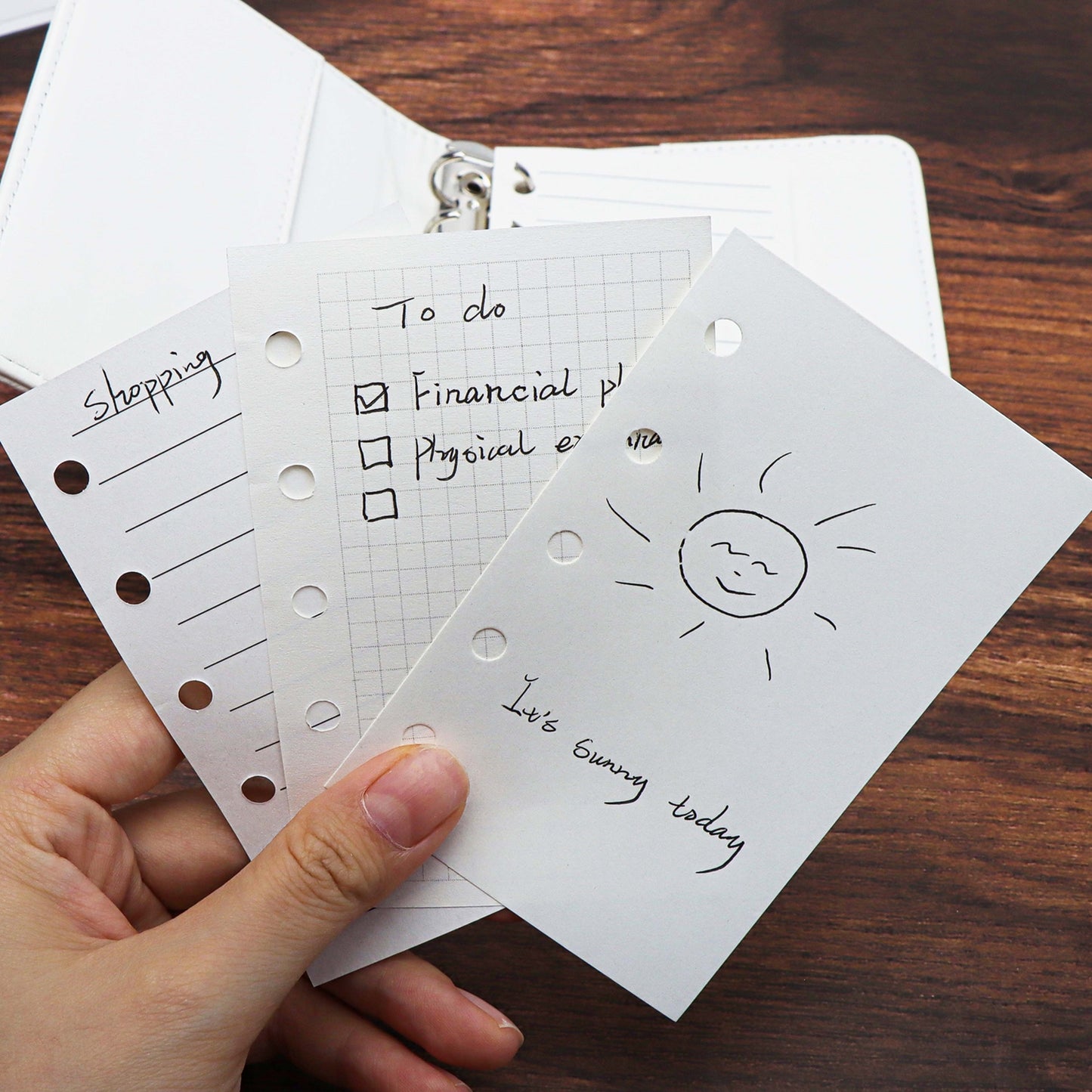 3 Pack A8 Refill Paper 120 Sheets Loose Leaf Paper M5-5 Hole Binder Paper A8 Notebook Filler Paper