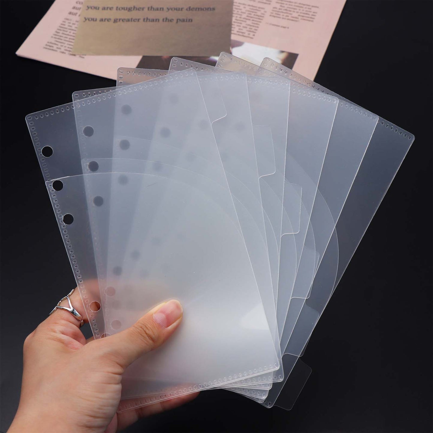 A6 A7 Cash Envelopes Double Pocket Budget Envelopes Zippless Cash Stuffing Envelopes 6 Holes Binder Pocket Divider