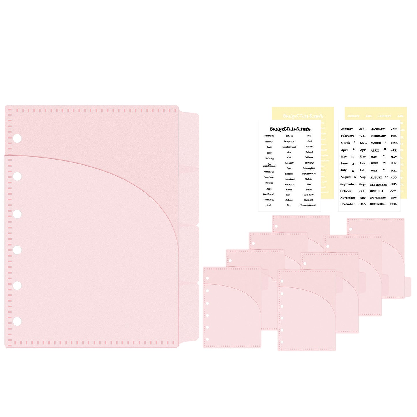 A7 Double Pockets Cash Envelopes 3 Set 4 Tabs Money Organizer Loose Leaf Bill Holder Budget Envelopes for 6 Ring Binder