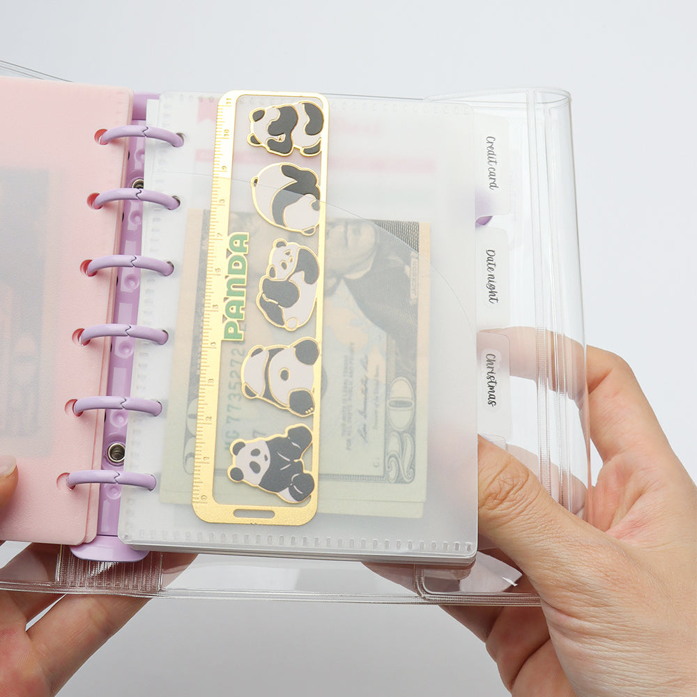 A7 Double Pockets Cash Envelopes 3 Set 4 Tabs Money Organizer Loose Leaf Bill Holder Budget Envelopes for 6 Ring Binder