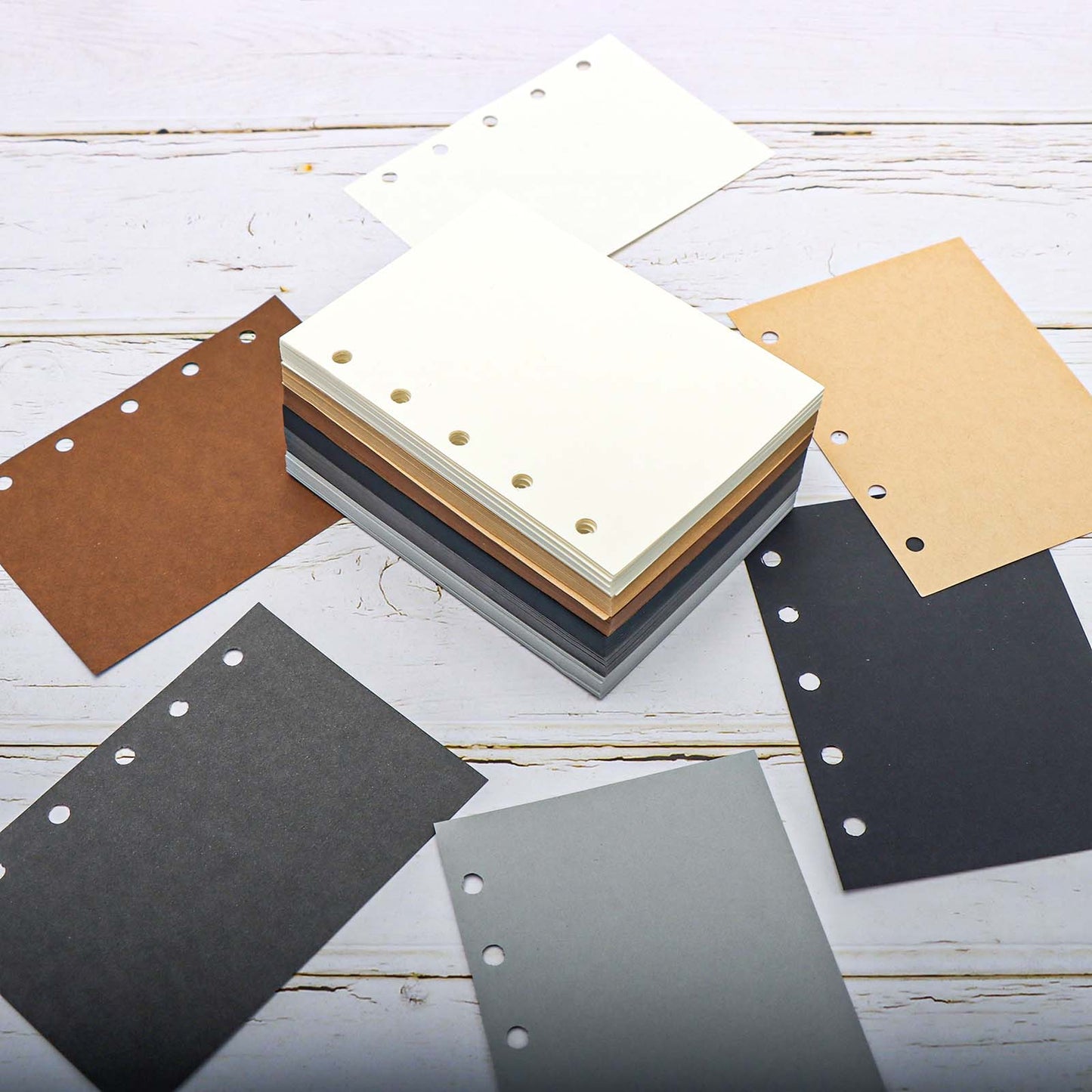 A8 Binder Paper Refill 300 Sheets Blank Filler Paper M5-5 Hole Memo Refills 6 Colors Loose Leaf Paper