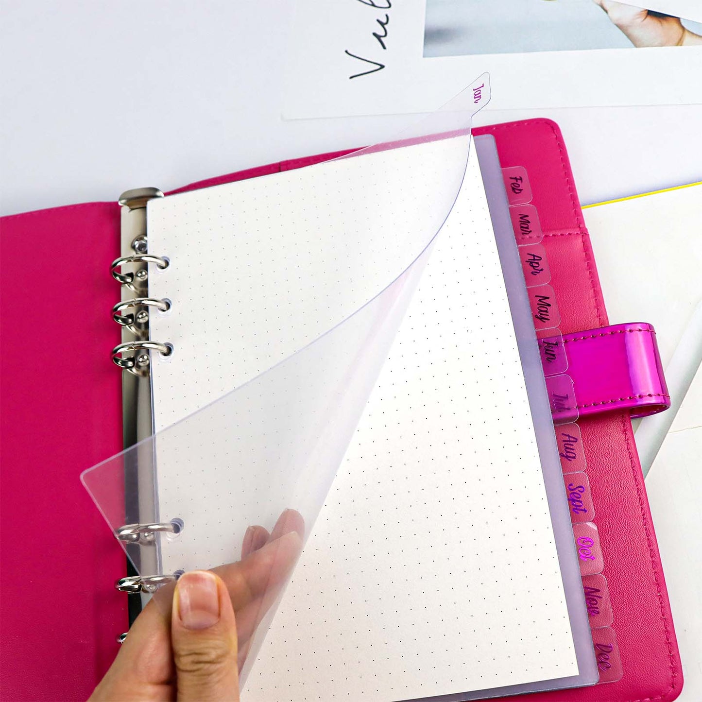 12 вкладок, разделители для переплетов формата А5, ежемесячный красный делитель из фольги для переплетов для журналов