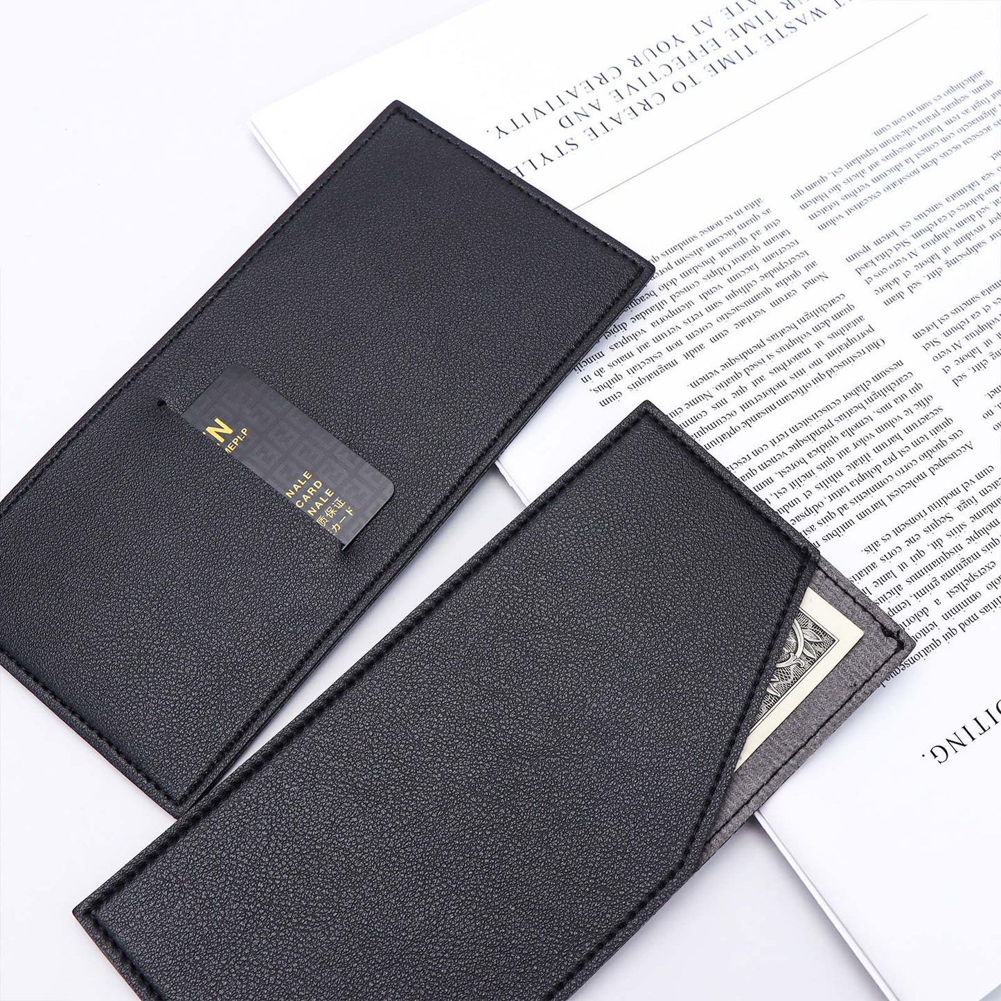 PU Leather Cash Envelopes Reusable Envelope Cash Wallet Money Card Holder