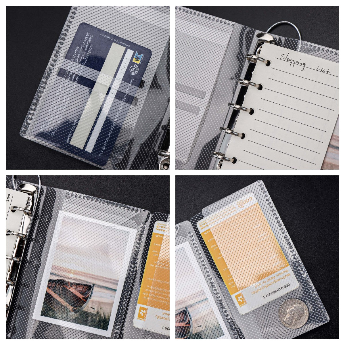 A6 A7 A8 PP Trifold Binder with Bandage Loose Leaf Folder Transparent Planner Binder