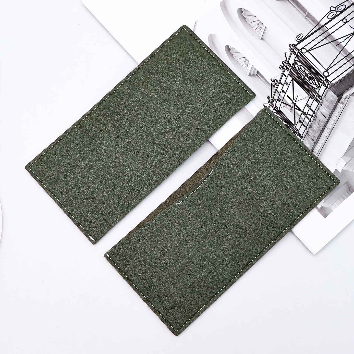 PU Leather Cash Envelope Wallet Zippless Cash Stuffing Wallet Reusable Money Organizer