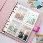 A5 Binder Pocket 25 Sheets 4-Pocket Photo Album Pouch Loose Leaf Photo Organizers for 6 Ring Binder