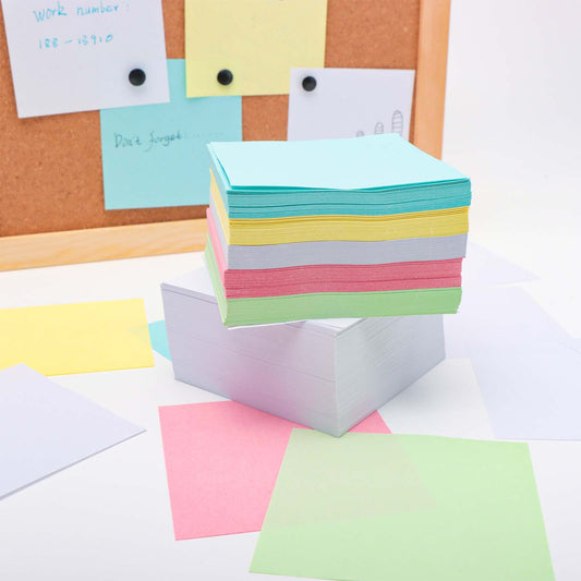 Blank Note Pads White and Colorful Memo Pads 500 Sheets Non Sticky Note Paper White Memo Holder