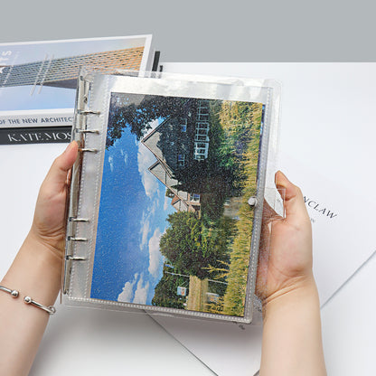 A5 Photocard Binder with 25pcs Photo Album Pouch PVC Loose Leaf Photocard Folder Refillable 6 Ring Binder