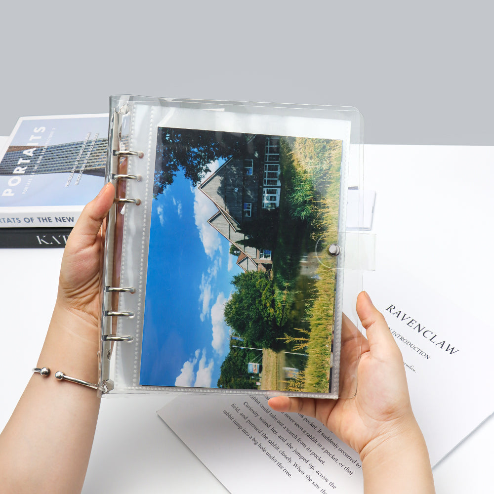 A5 Photocard Binder with 25pcs Photo Album Pouch PVC Loose Leaf Photocard Folder Refillable 6 Ring Binder