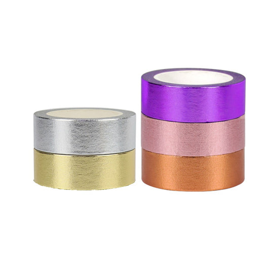 3 Rolls Foil Washi Tape DIY Decorative Tape Colorful Masking Tape Craft Tape for Scrapbook Gift Wrapping