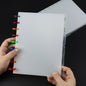 Discbound Pocket Dividers Colorful 9 Disc Planner Pocket Folder Frosted Translucent 6 Tabs & 4 Tabs Discbound Dividers