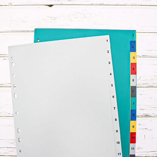 A4 Binder Index Dividers 36pcs Binder Dividers 12 Tab 11 Holes Punched Binder Separators for 2/3/4/11 Ring Binders