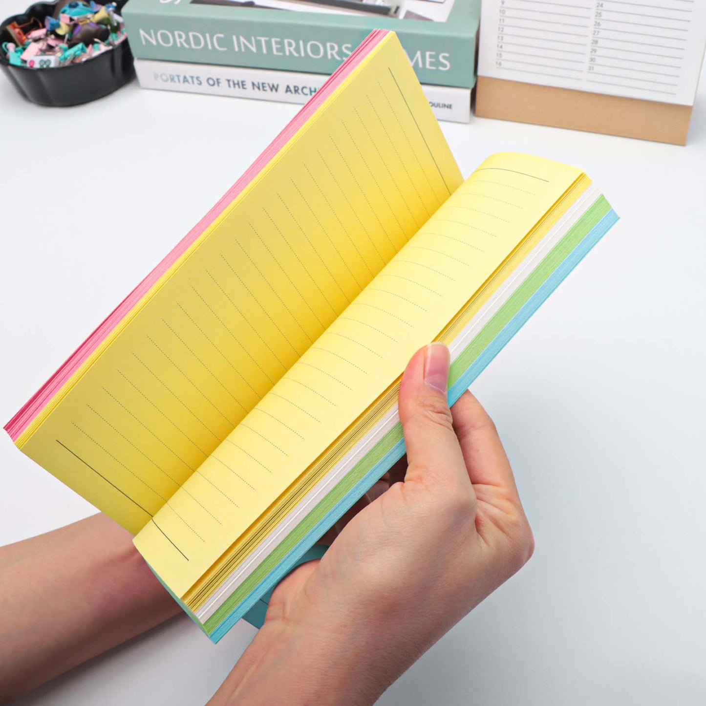 Colorful A5/A6 Lined Refill Paper 5 Colors Filler Paper 100 Sheets 6 Hole Planner Inserts Paper