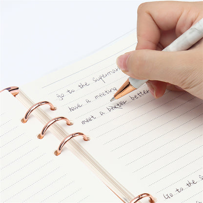 A5 Locker Closure Clear PVC Notebook 90 Sheets Refillable Paper Refills Loose Leaf Journal Planners