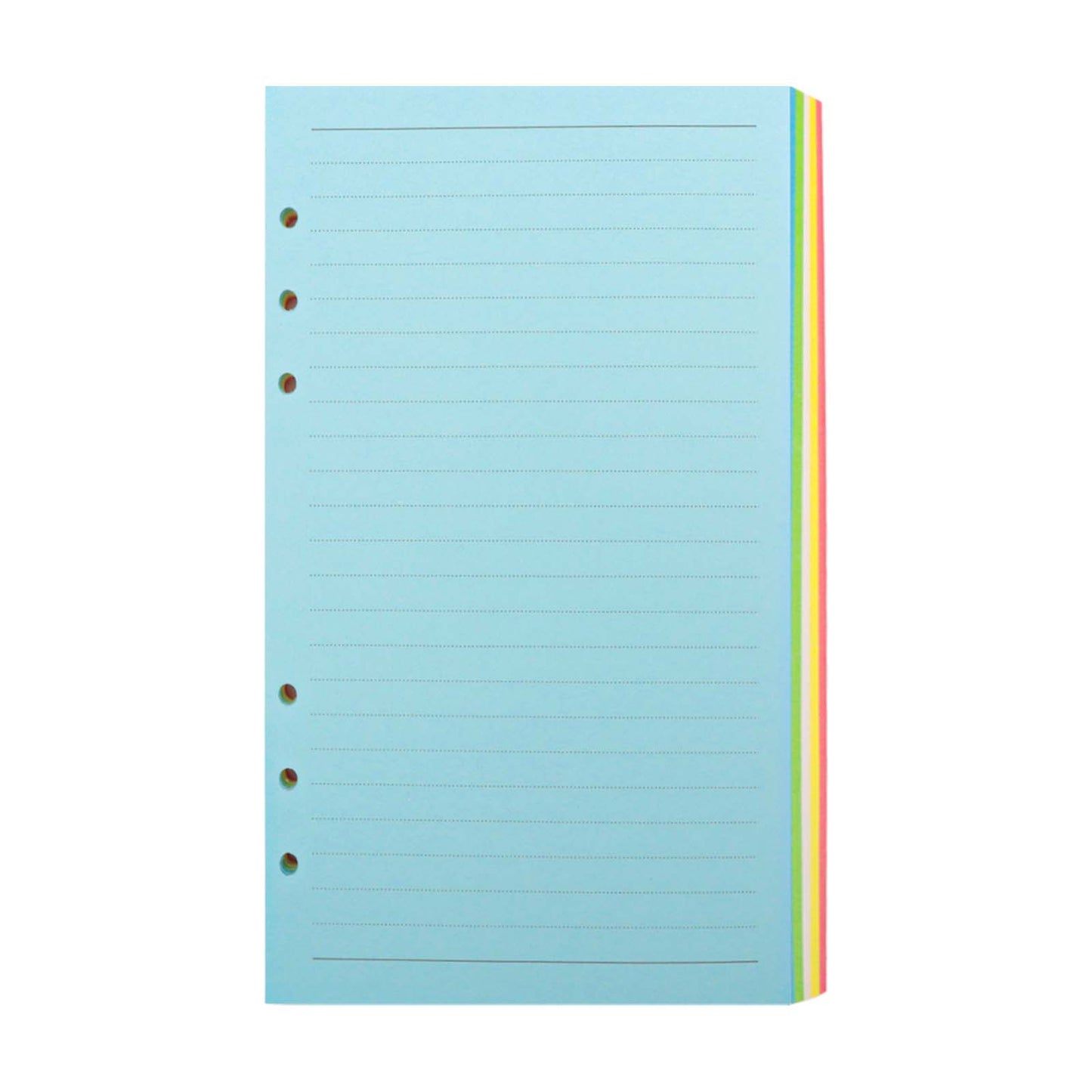 Colorful A5/A6 Lined Refill Paper 5 Colors Filler Paper 100 Sheets 6 Hole Planner Inserts Paper