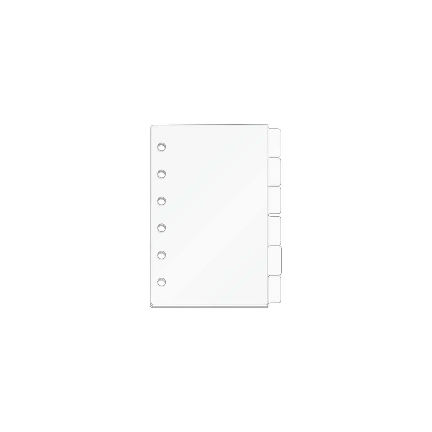 A5 A6 A7 Index Dividers Clear Acrylic 6 Tabs Divider Page Plate Inner Paper Spacer Planner Journal Loose Leaf Binder Dividers