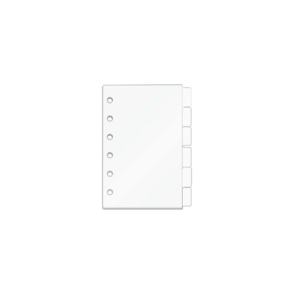 A5 A6 A7 Index Dividers Clear Acrylic 6 Tabs Divider Page Plate Inner Paper Spacer Planner Journal Loose Leaf Binder Dividers