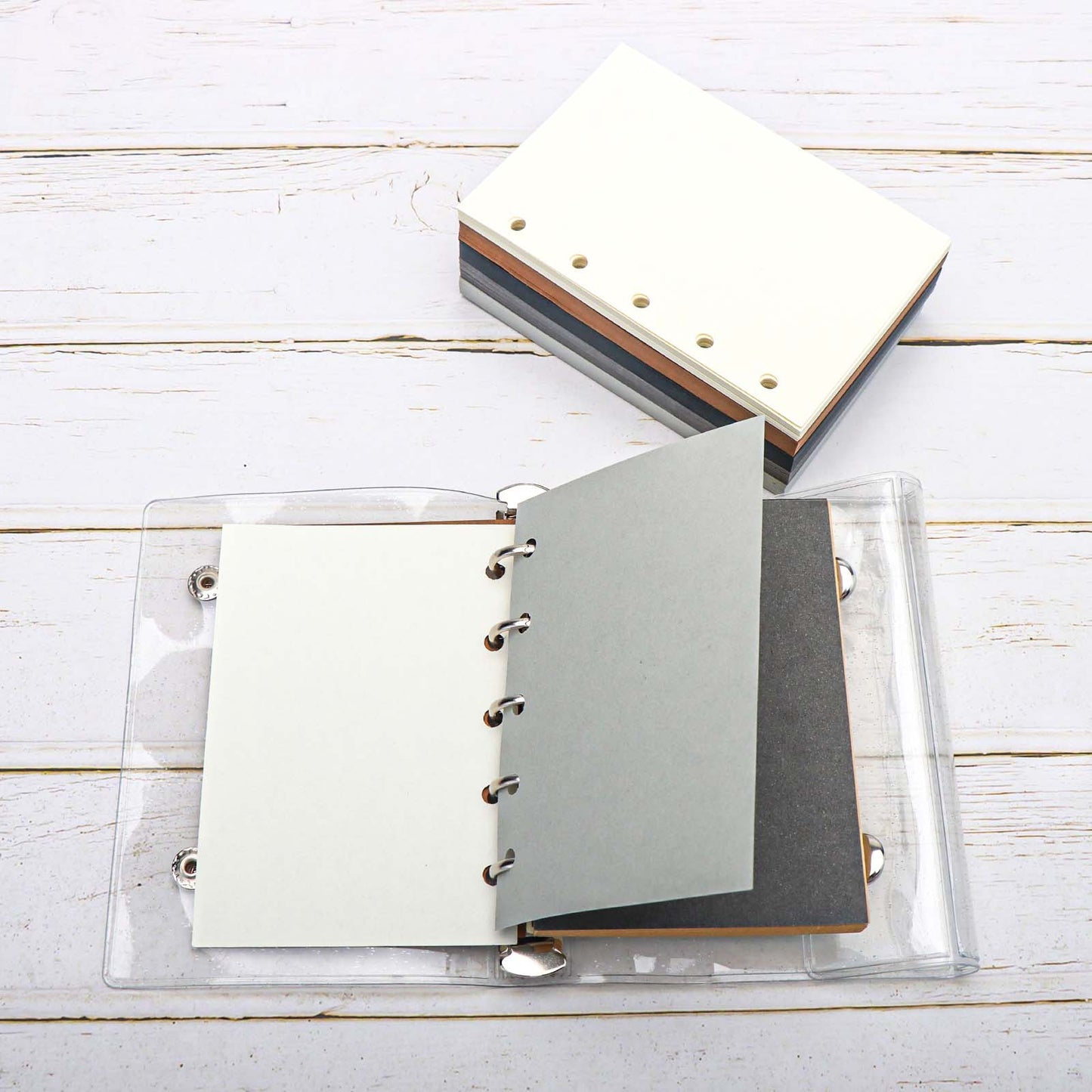 A8 Binder Paper Refill 300 Sheets Blank Filler Paper M5-5 Hole Memo Refills 6 Colors Loose Leaf Paper