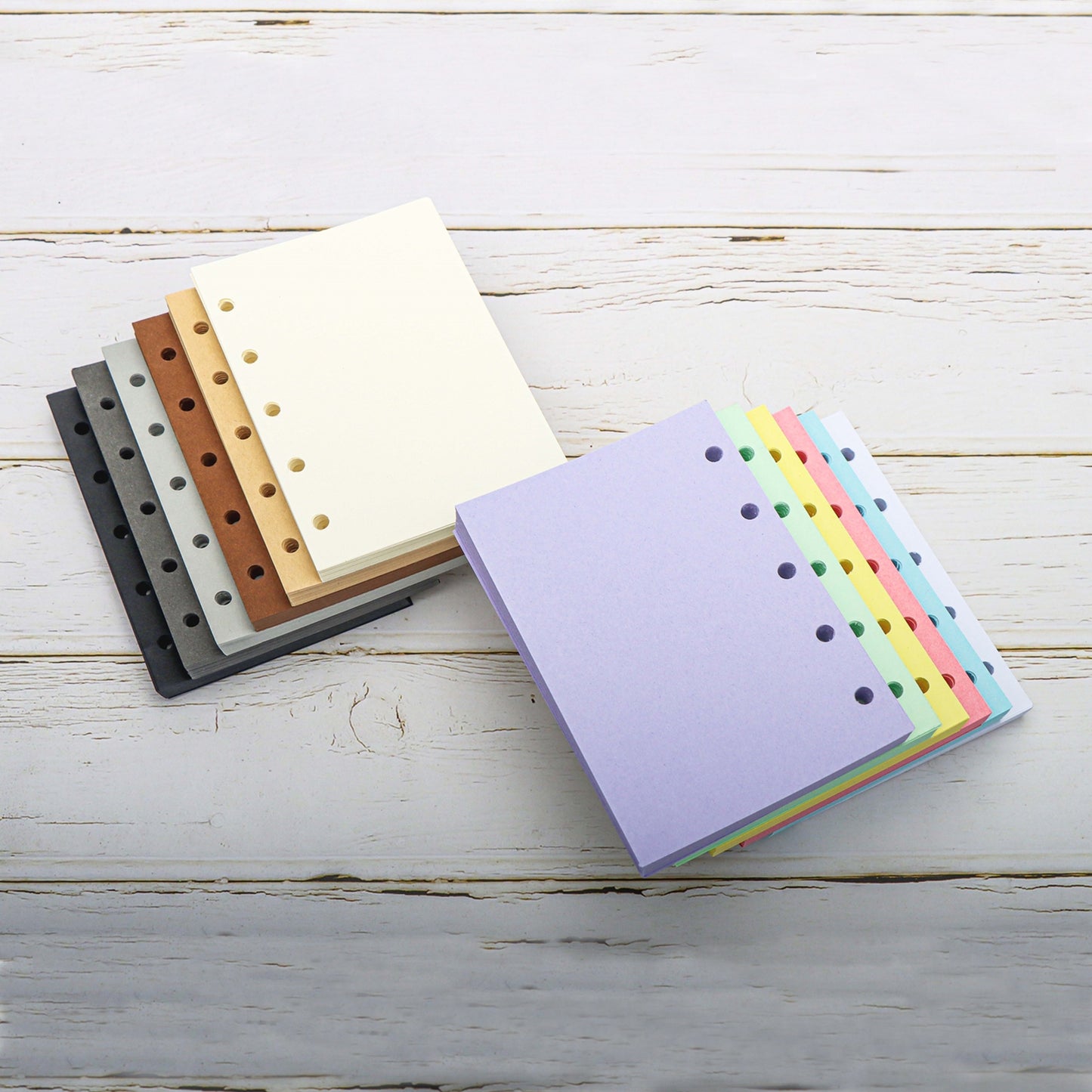 A8 Binder Paper Refill 300 Sheets Blank Filler Paper M5-5 Hole Memo Refills 6 Colors Loose Leaf Paper