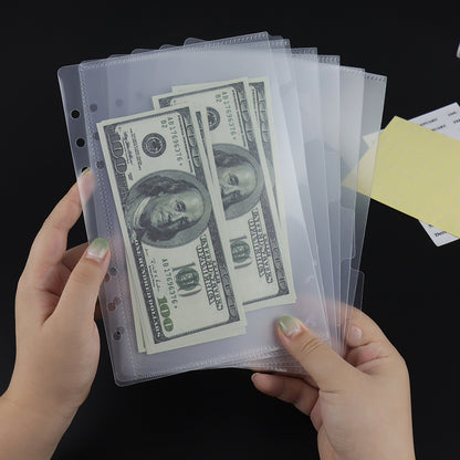 2 Sets A5 A6 A7 Cash Envelopes Side Open Cash Stuffing Budget Envelopes Loose Leaf 6 Holes Money Organizer for Cash