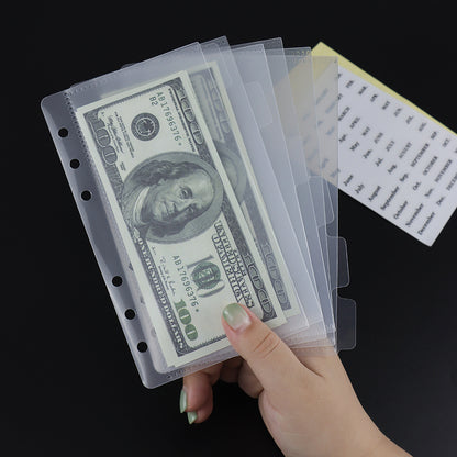 2 Sets A5 A6 A7 Cash Envelopes Side Open Cash Stuffing Budget Envelopes Loose Leaf 6 Holes Money Organizer for Cash