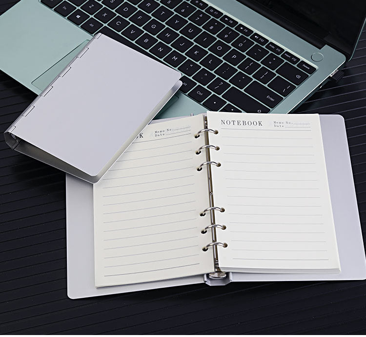 A4 B5 A5 A6 A7 Aluminum Binder Cover Refillable Loose Leaf Notebook Shell Round Ring Binders