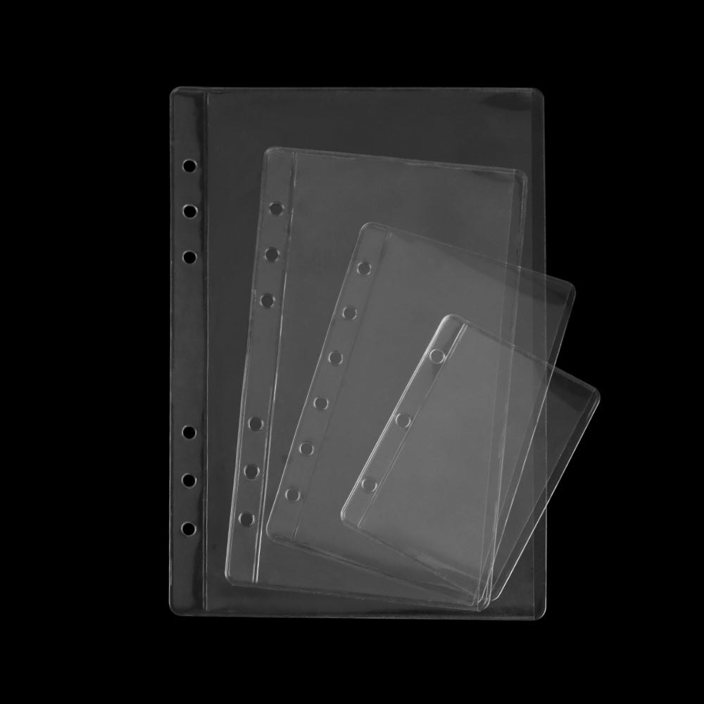 A5 A6 A7 A9 Side Loading Clear PVC Envelope Pouch Zipless Loose Leaf Binder Pockets